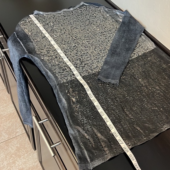 Avant Toi Loose fit sequined distressed pullover sweater coated, cashmere/silk - Picture 7 of 9